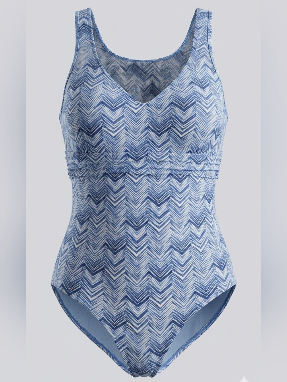 Christina Swimwear Plus Size Blue Chevron One-Piece Women's Swimsuit Size 2XL
